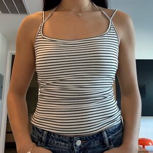 Cider - Striped Black and White Women's Top
